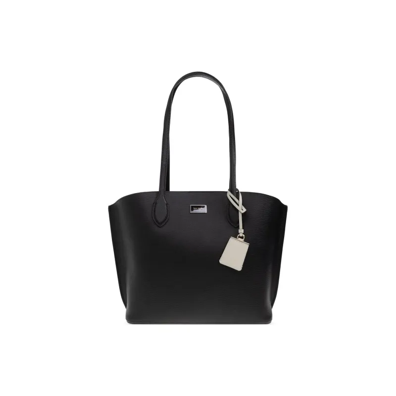 Kate Spade Cow Leather Tote Bag Shopping Bag Handbag Shoulder Bag Large Size Unisex Black-0