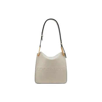 COCCINELLE Cow Leather Pageboy Bag Tote Bag Shopping Bag Shoulder Bag Handbag Small Size Women's Shell Gray/Light Gray