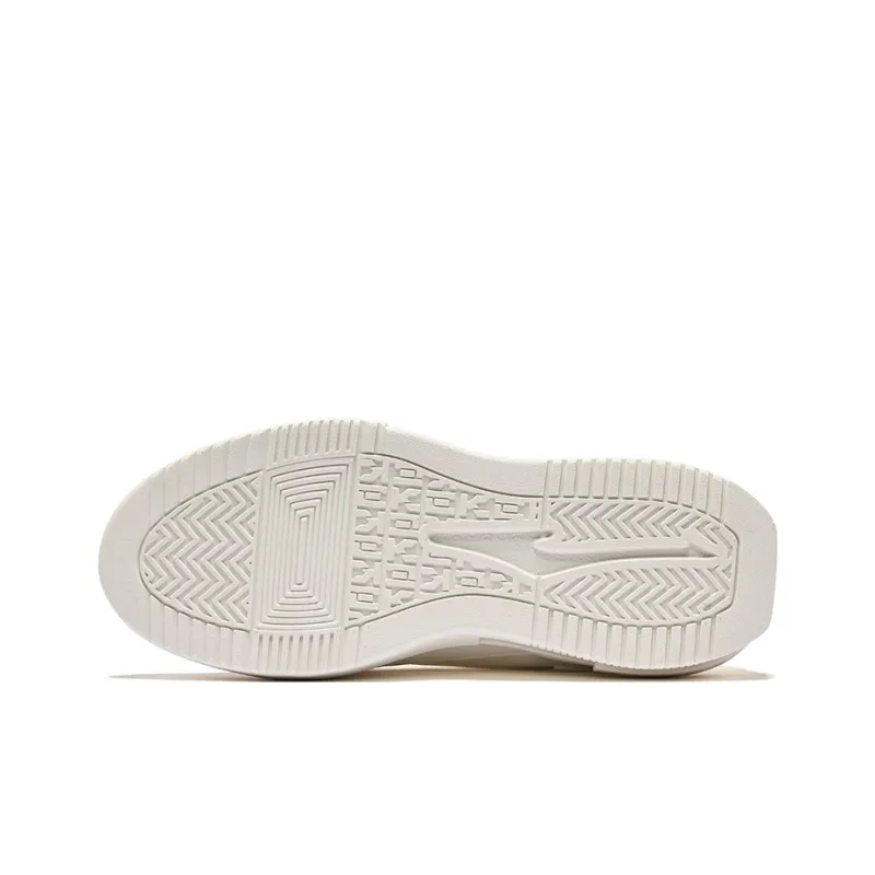 Erke Anti Slip Wear Resistant Low Top Skateboard Shoes Women's Microcrystal White-4