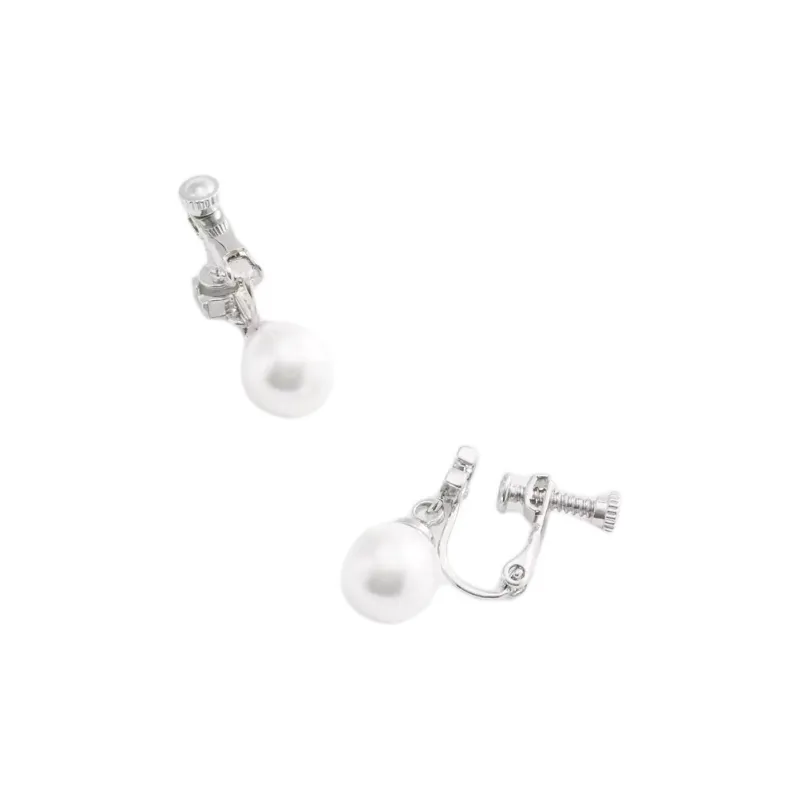 COACH Cubic Zircon Clip On Earrings Women's Silver-1