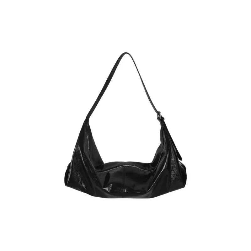 Kikawa Card Synthetic Leather Shoulder Bag Large Size Women's Black-3