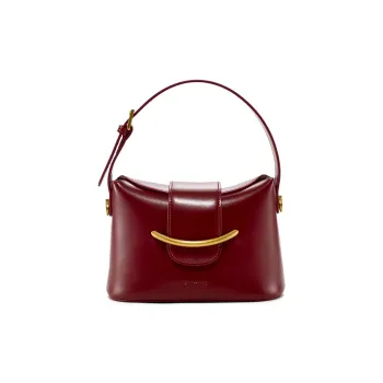 Simedin Cow Leather Advanced Touch Shoulder Bag Crossbody Bag Handbag Small Size Women's Ancora Red/Ecru/Light Yellow