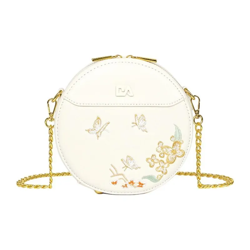 DAPHNE PU Small Round Bag Shoulder Bag Regular Women's Blue/White-5