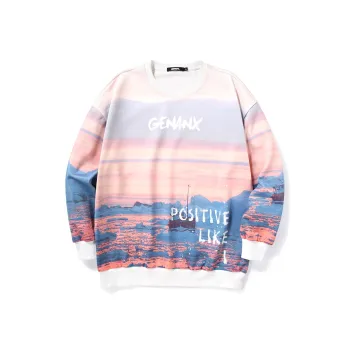 GENANX Sweatshirt Fall Unisex Sunset Color