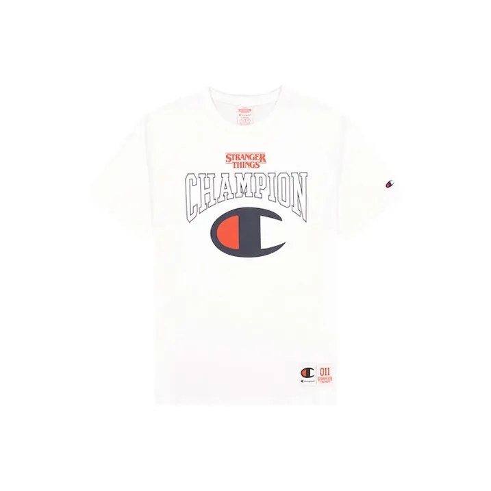 Champion Stranger Things Straight T-Shirt US Version Unisex White-0