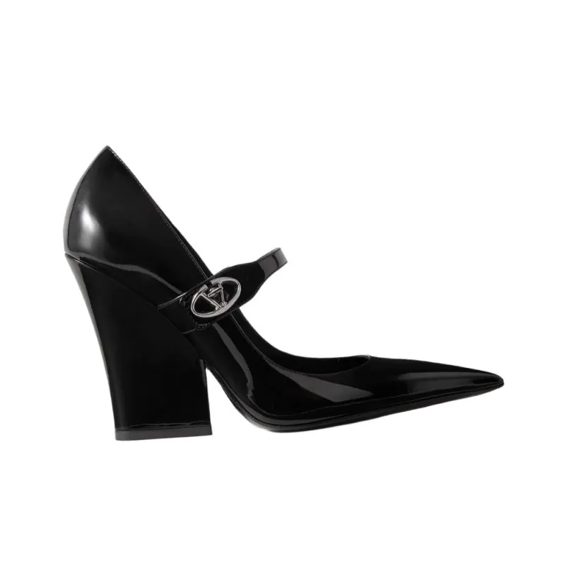 Valentino Chunky Heel High Heels Women's Black-1