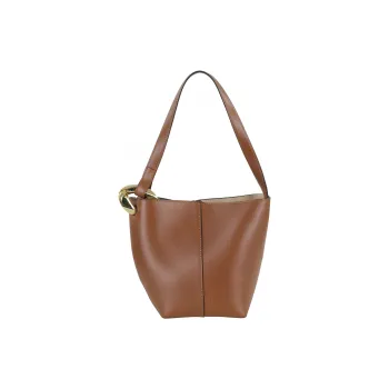 JW Anderson Calfskin Bucket Bag, Shoulder Bag Trumpets Women's Tan