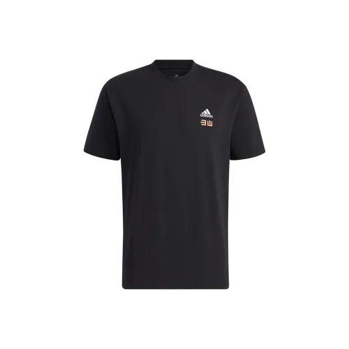 Adidas Set in Sleeve T Shirt Unisex Black