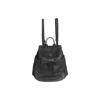 Kikawa Card Synthetic Leather Backpack Medium Size Women's Washed Black