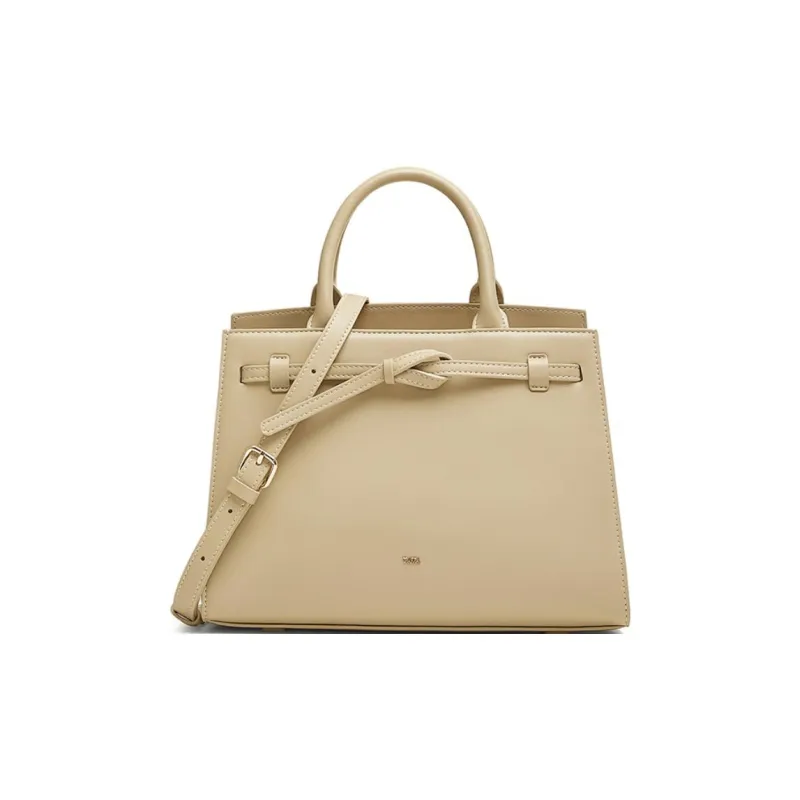Tata Artificial Leather Handbag Medium Size Women's Black/Apricot-3
