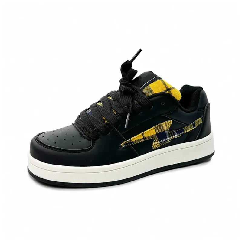 UNIITY Anti Slip Wear Resistant Lightweight Breathable Height Increasing Low Top Skateboard Shoes Women's Black Red-9