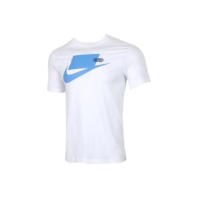 Nike T Shirts Men White Blue-0