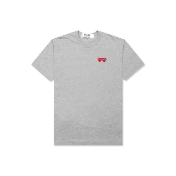 Comme Des Garcons Play Double Hearts T shirt