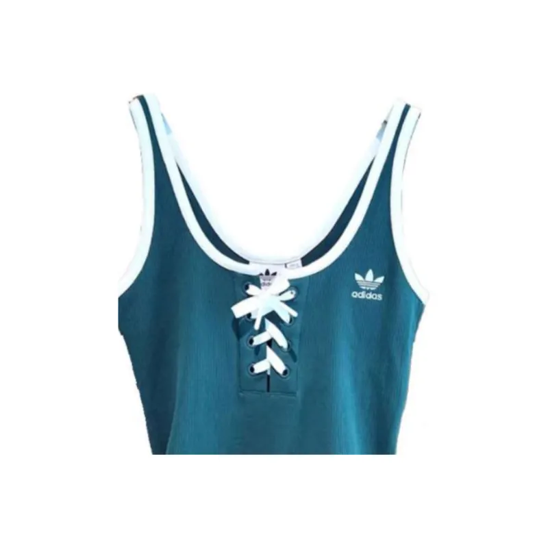 Adidas Originals Tank Top Women's Green Pink Color-2