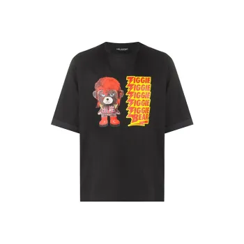 Neil Barrett Ziggie Bear Print Cotton T shirt