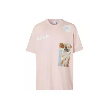 Burberry T Shirt Men's Snowflake Pink Stone