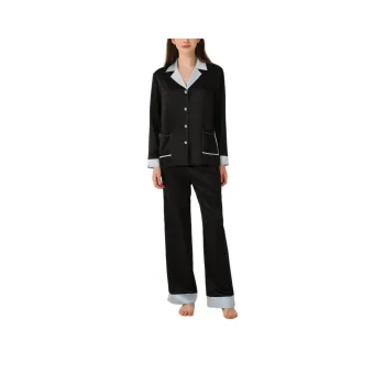 SILKY MIRACLE SS25 Pajama Set Women's Sparkling Black & Light Blue