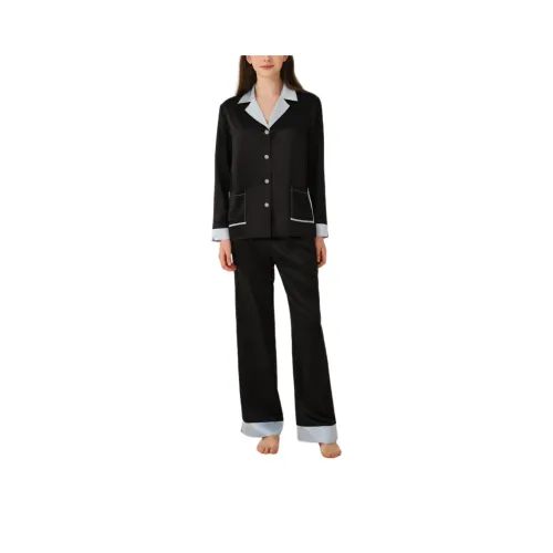 SILKY MIRACLE SS25 Pajama Set Women's Sparkling Black & Light Blue