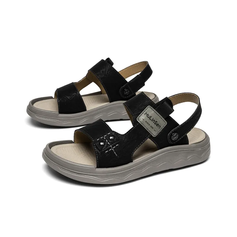 Mulinsen Beach Sandals Men Black/Khaki/Dark Brown-1