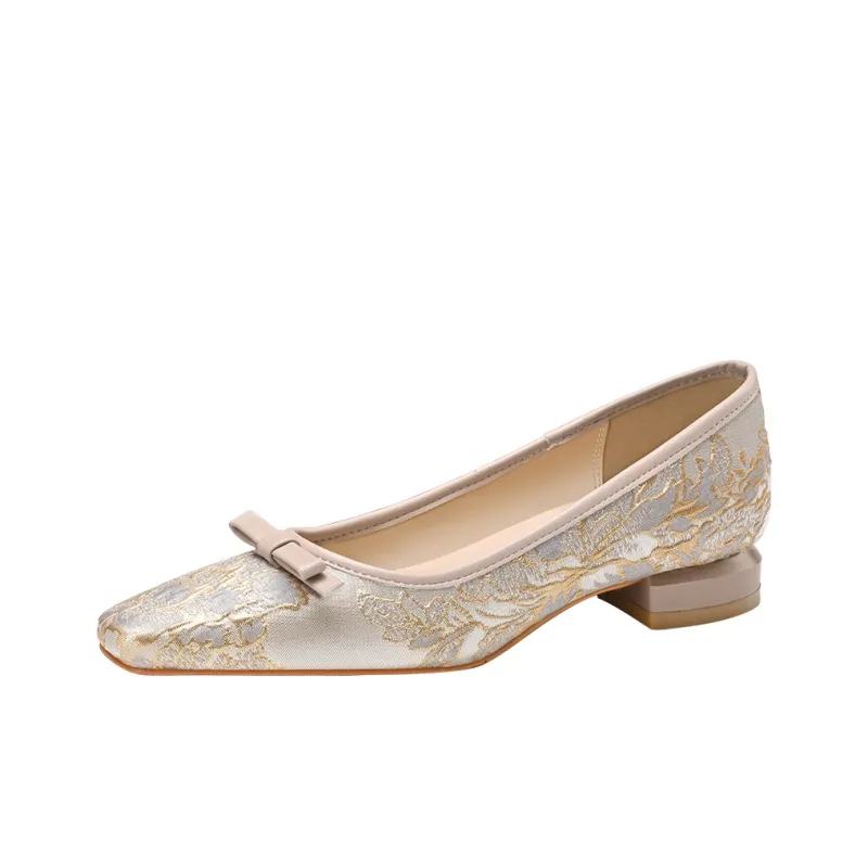 WEISHIBANGWEI Casual Single Shoes Women's Champagne-0