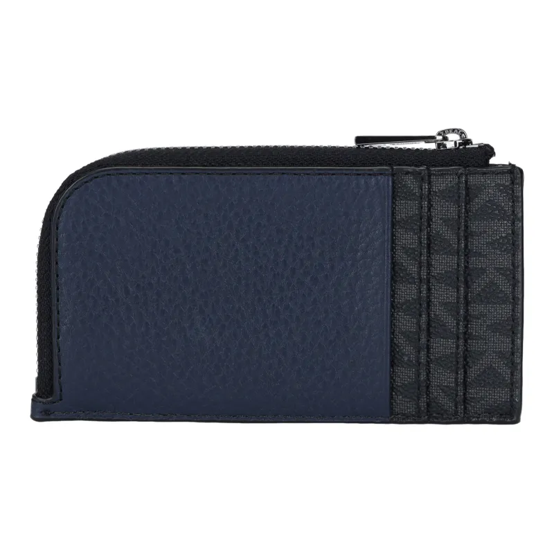 MICHAEL KORS MK Cooper Leather Wallet Medium Size Men's Navy Blue & Black-2