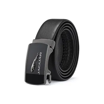 JAGUAR Top Grain Cow Leather Belts Men's Black Width 3.5cm