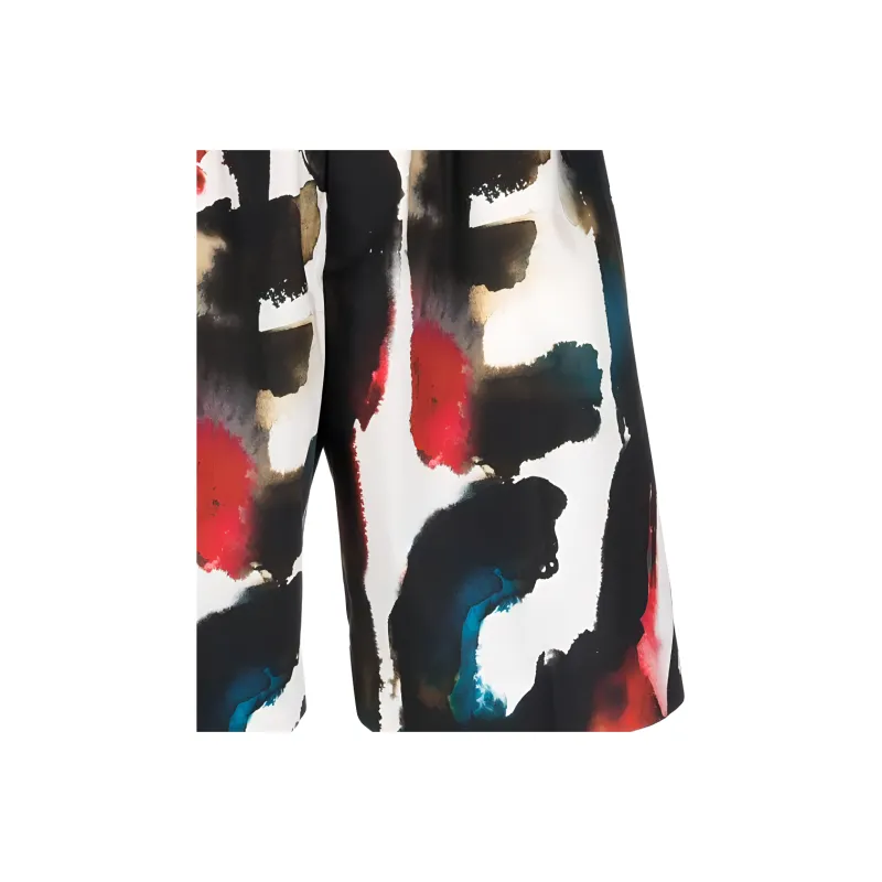 Alexander McQueen Watercolour Graffiti Printed Shorts-6