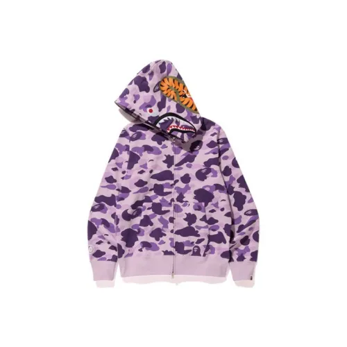 A BATHING APE Shark Series Sweatshirt Unisex Pink Purple