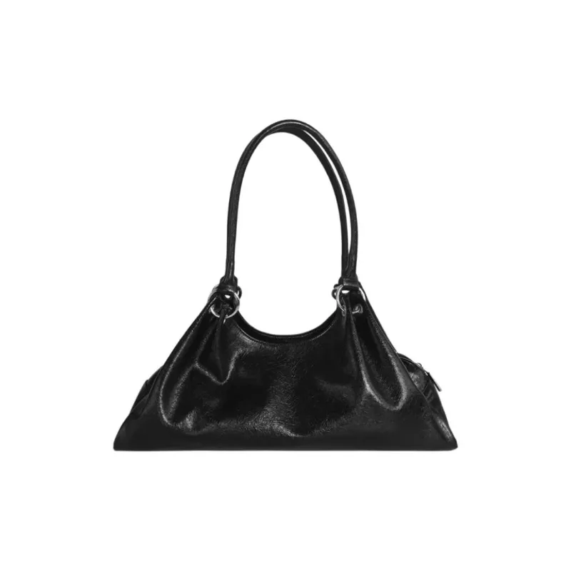 Kikawa Card Synthetic Leather Shoulder Bag, Handbag, Shoulder Bag Medium Size Women's Black-4