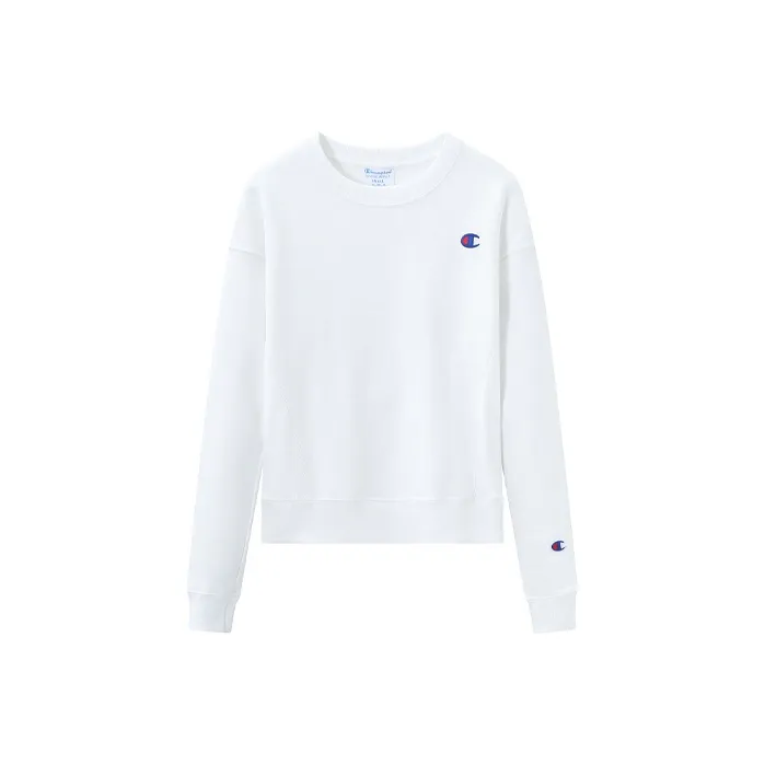 Champion Crew Neck Sweatshirt US Version Unisex White-0