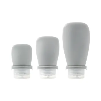 JINGLINGLONG Plane Silicone Lace Up Travel Bag Set For Cosmetics Shampoo Shower Gel And Lotion With Small Empty Bottles