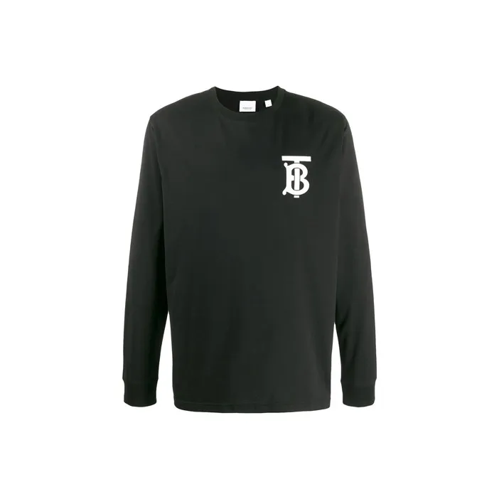 Burberry Logo Cotton Long Sleeve T Shirt-0