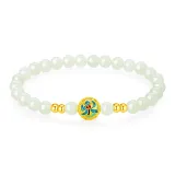 [August Orchid]Twelve Gods of Flowers Solid Gold Beaded Bracelet