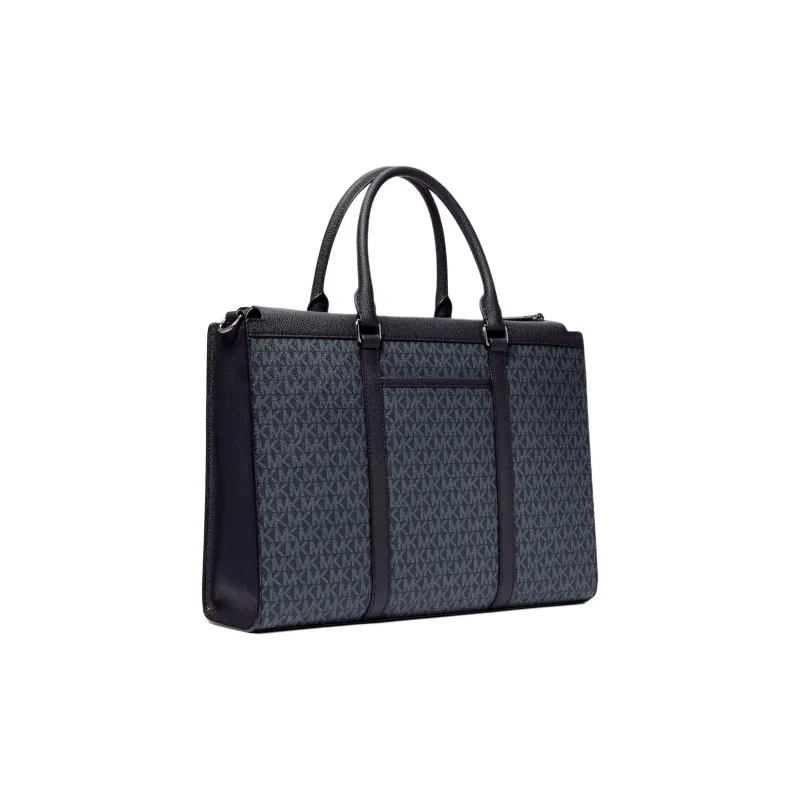 MICHAEL KORS COOPER Artificial Leather Monogram Briefcase Regular Men's Dark Blue-1