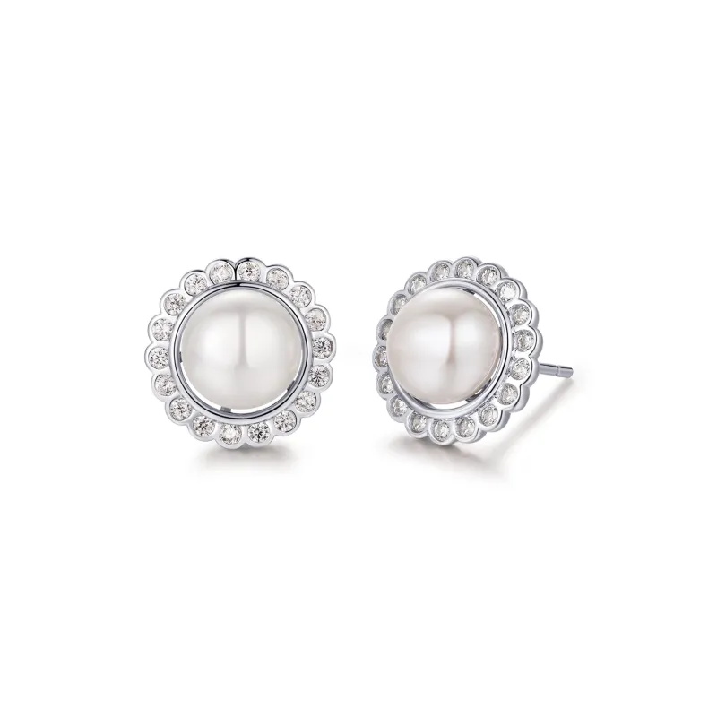 LAOMIAO Pearl Stud Earrings Women's-0