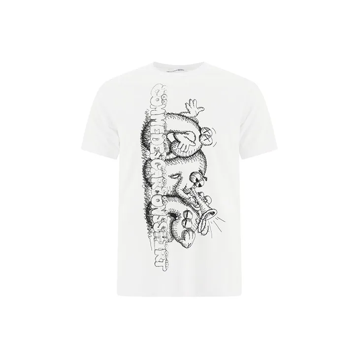 Kaws X CDG T Shirts Men White-0
