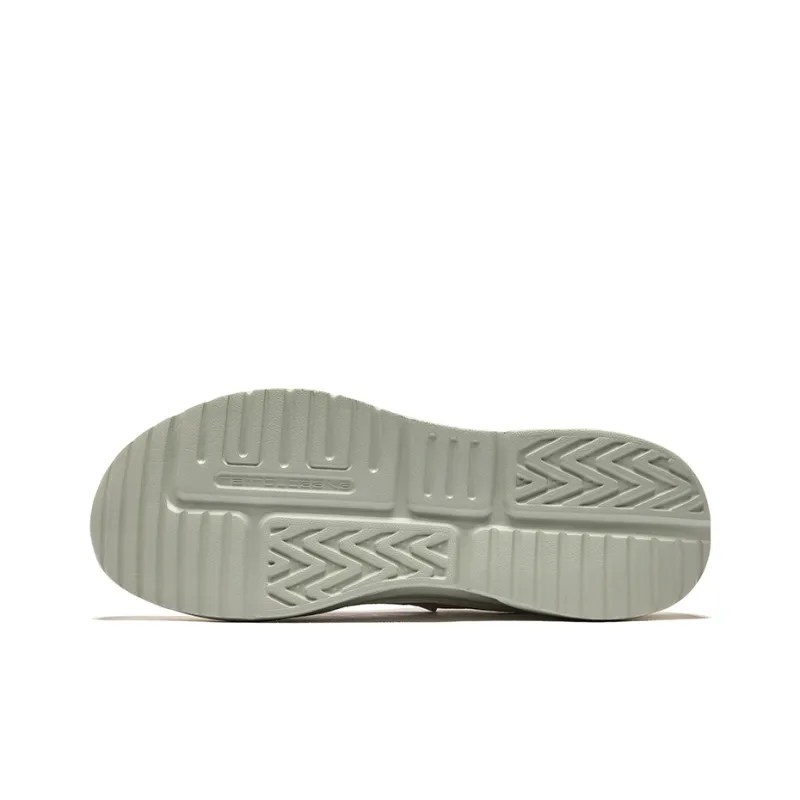 Erke Wear Resistant Breathable Height Increasing Low Top Casual Shoes Men's Gray White-4