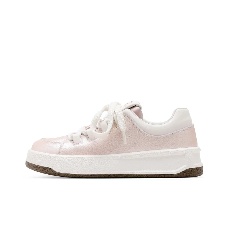 C°BANNER Abrasion Resistant Low Top Skateboard Shoes Women's Champagne Pink-0