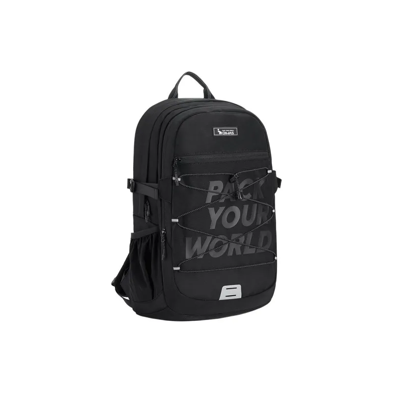 OIWAS Fabric Mountaineering Backpack, Travel Backpack Regular Unisex Black/Khaki-2