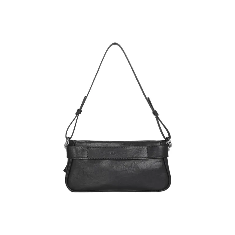 Kikawa Card Synthetic Leather Shoulder Bag, Crossbody Bag Medium Size Women's Black/Grape Purple-3