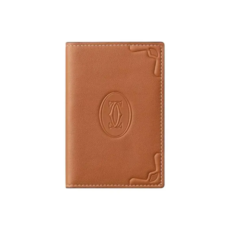 CARTIER Calfskin Card Holder Women's Caramel-0
