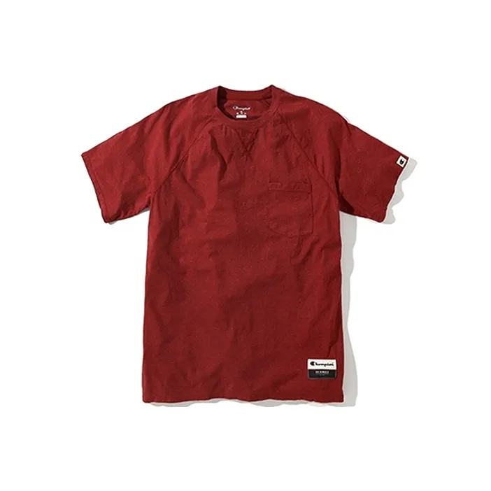 Champion Straight T-Shirt US Version Unisex Burgundy-0