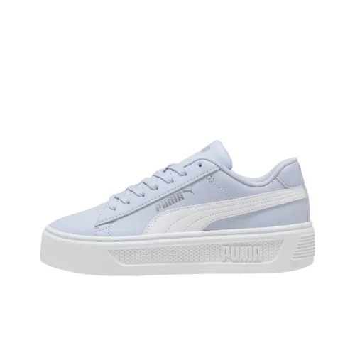 PUMA Smash V3 Anti Slip Wear Resistant Low Top Skateboard Shoes Women's Blue White