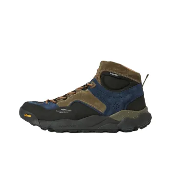 FLOWER MOUNTAIN x BARBOUR Back Country Uni Mid Top Casual Shoes Unisex Marine Blue