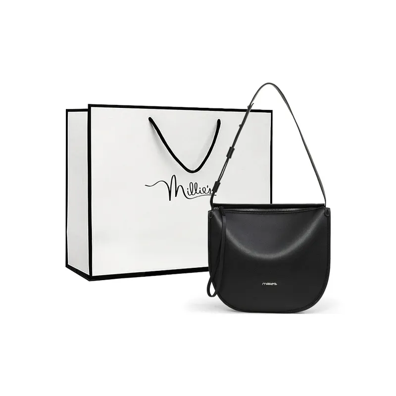 MILLIE'S Synthetic Leather Shoulder Bag Crossbody Bag Tote Saddle Bag Regular Women's Brown/Black-5