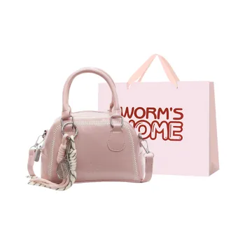 Worm's Home PU Bowling Bag Handbag Women's Multicolor