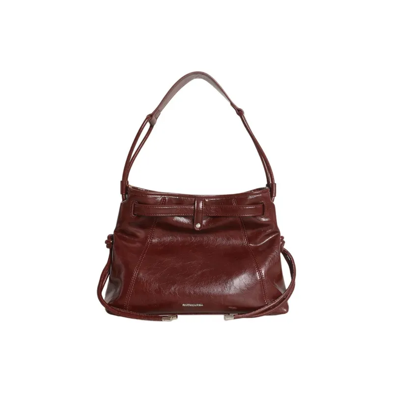 Kikawa Card Synthetic Leather Shoulder Bag Medium Size Women's Burgundy-6
