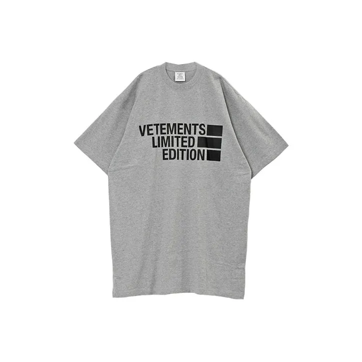 Vetements T-Shirts Unisex Gray-0