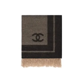 CHANEL Knit Scarves Unisex Brown
