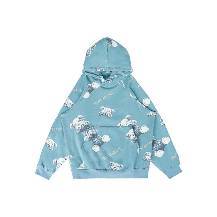 FRLMK Hooded Loose Fit Regular Sweatshirt Unisex Blue-0